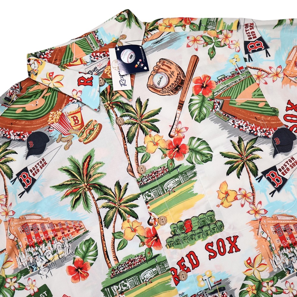 NWT REYN SPOONER Men's XXL Scenic MLB Boston Red Sox Fenway Park Hawaiian Shirt